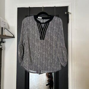 Three Quarter Sleeve Black & White Stripes